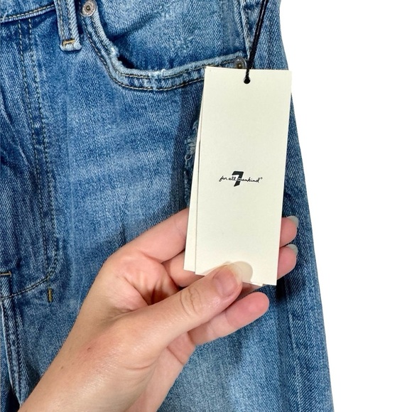NEW NWT 7 for All Mankind Ultra High Rise Dojo Jeans Beauty Trouser Fig Leaf - Picture 8 of 15